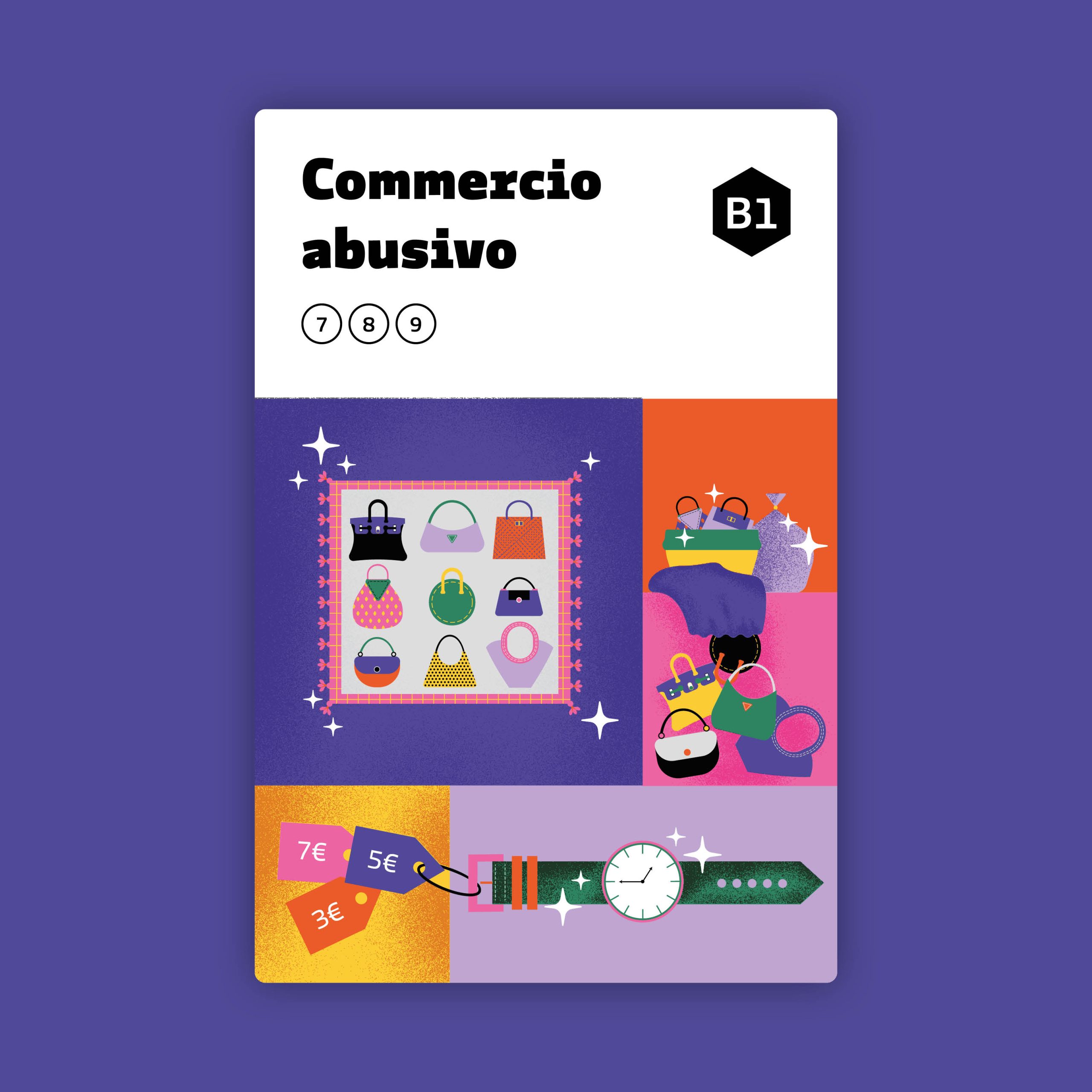 Carta che rappresenta il problema del commercio abusivo