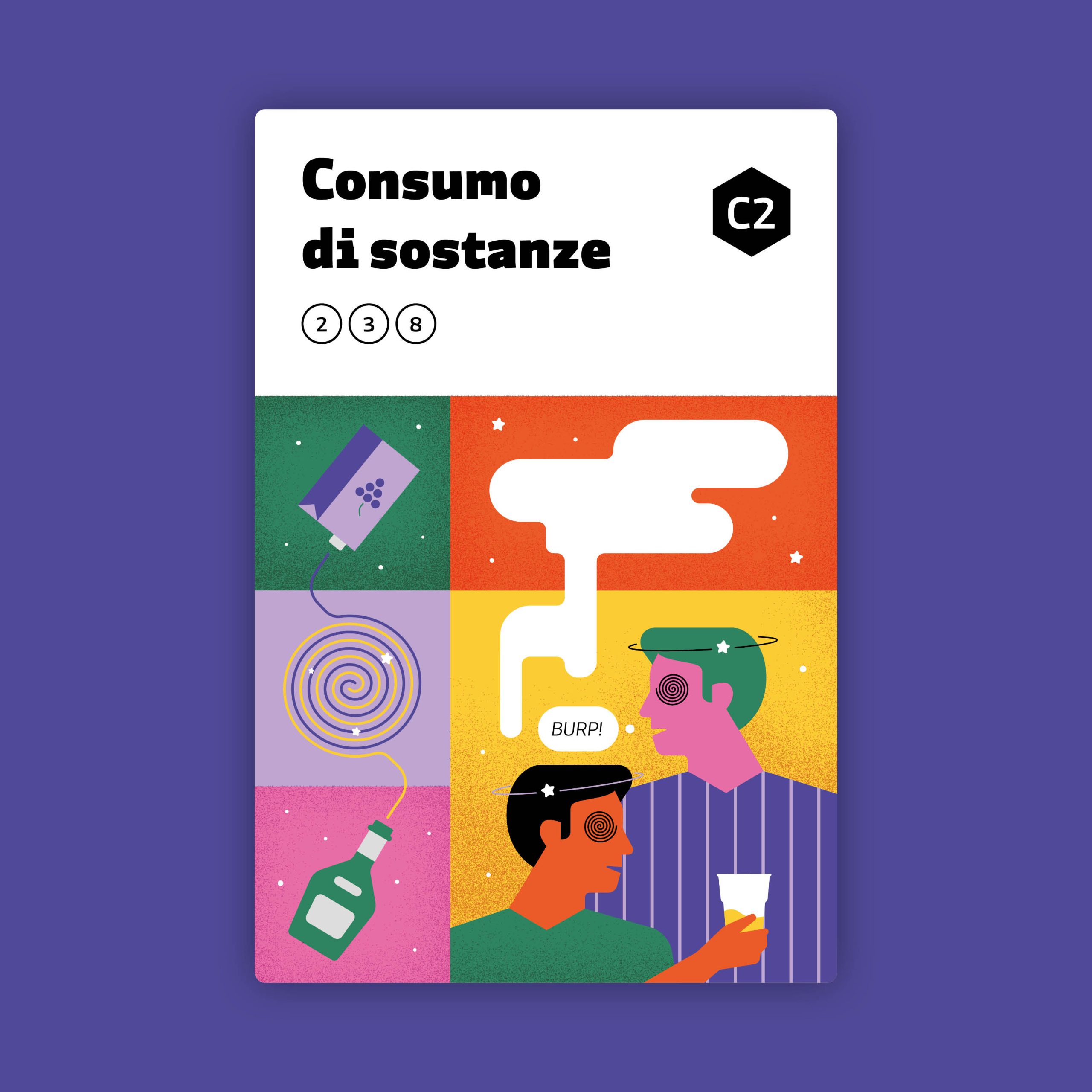 Carta che rappresenta il problema del consumo di sostanze