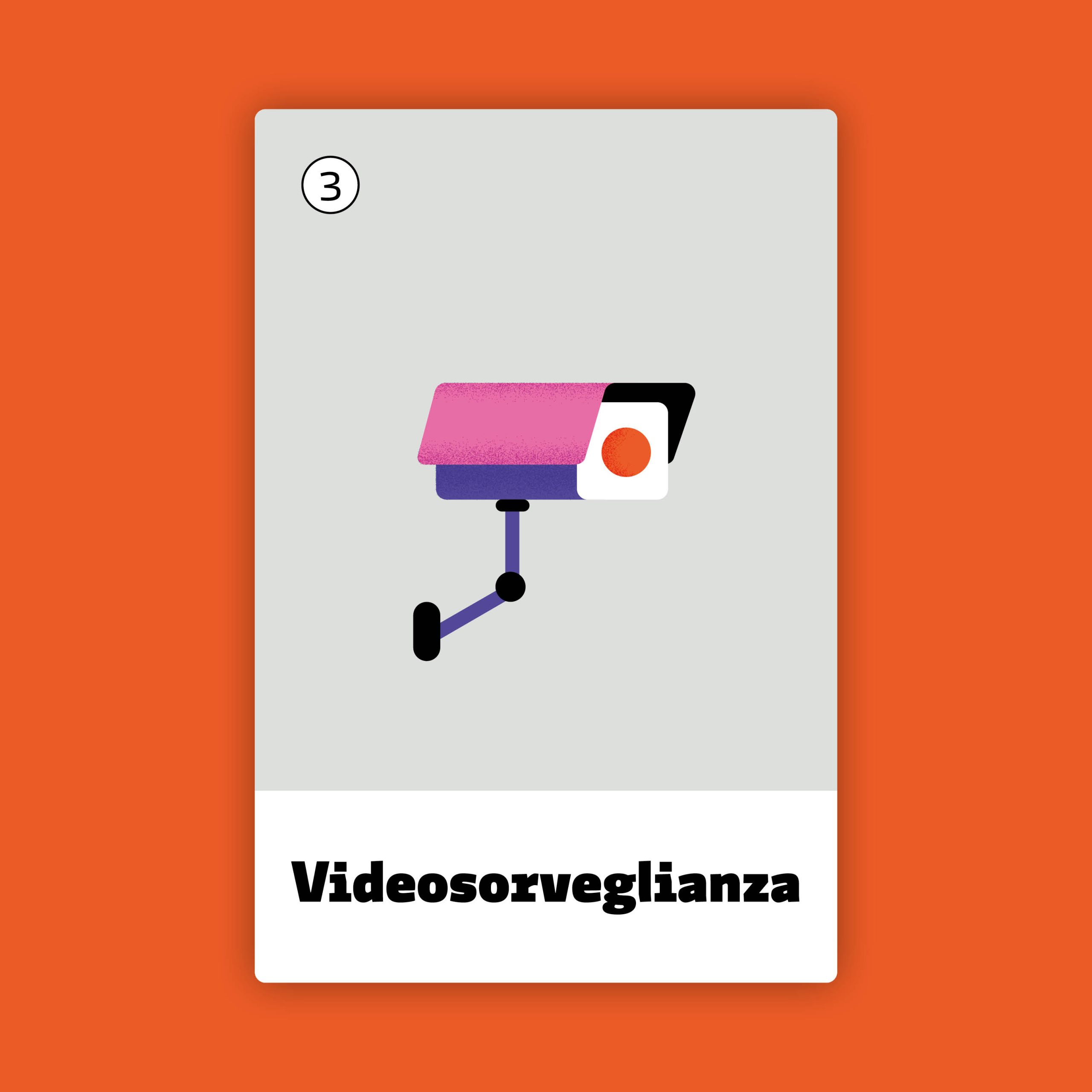Carta che rappresenta l'installazione di dispositivi di videosorveglianza
