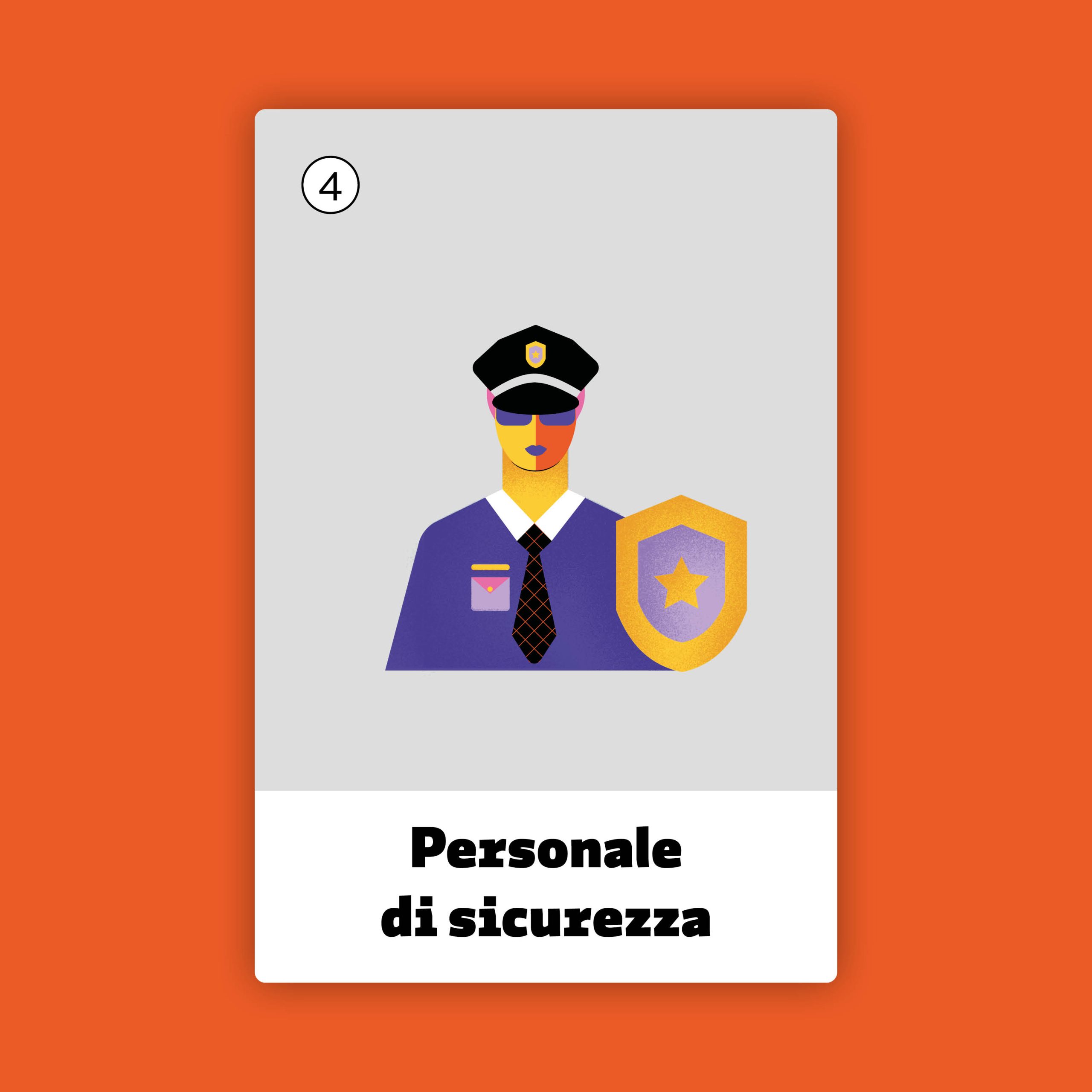 Carta che rappresenta il coinvolgimento dei personale di sicurezza