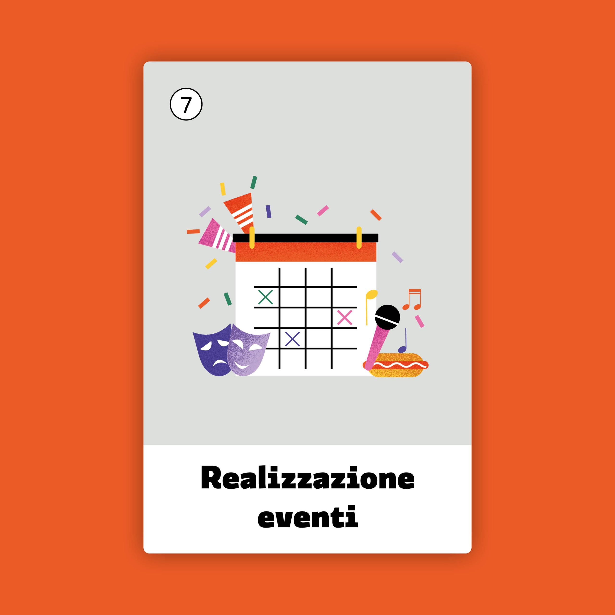 Carta che rappresenta la realizzazione di eventi